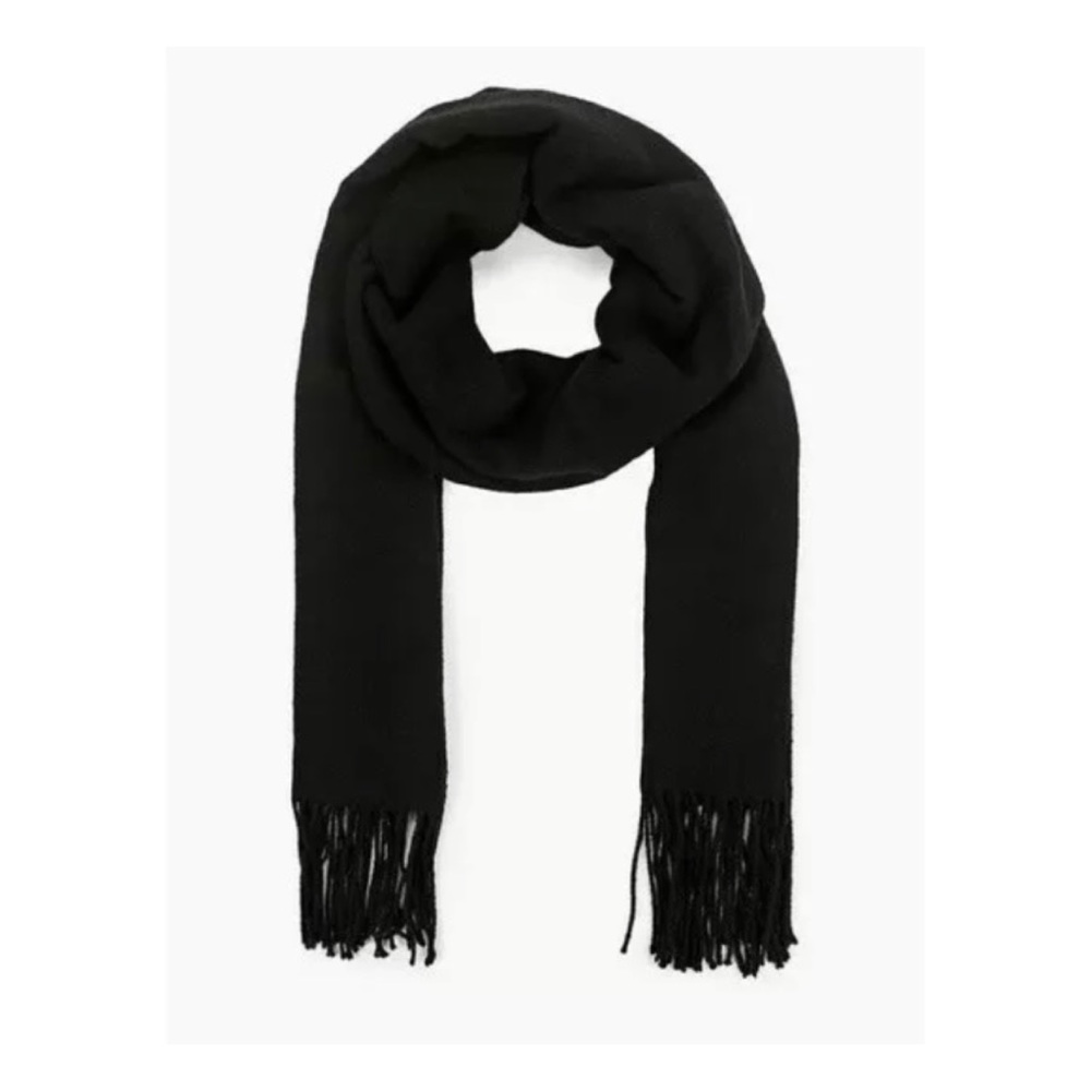 New TopShop Top Shop Black Super Soft Fringe Tassel Scarf Womens One Size